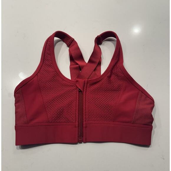 Lorna Jane Other - Lorna Jane Size XS Tempest Red Sports Bra Zip Front Gym Yoga Workout